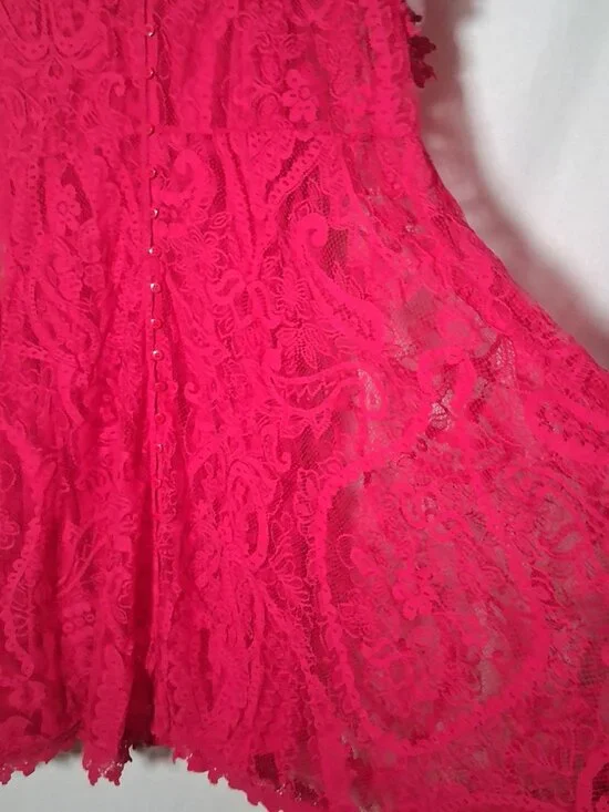 Torrid Size 4 Dress Plus Size 4X Hot Pink Lace Tank Dress Lining Barbiecore - Picture 2 of 14